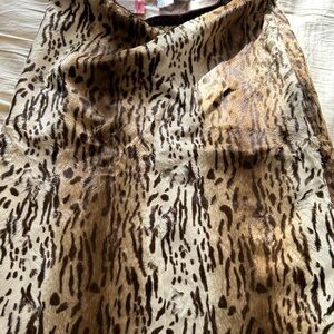 Leopard Print Faux Fur Skirt